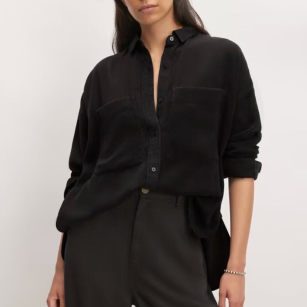 Everlane Boxy Overshirt Buttersoft Black